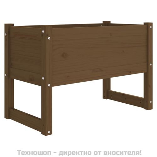 Плантер, меденокафяв, 78x40x52 см, борово дърво масив