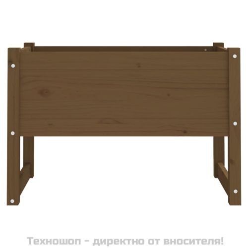 Плантер, меденокафяв, 78x40x52 см, борово дърво масив