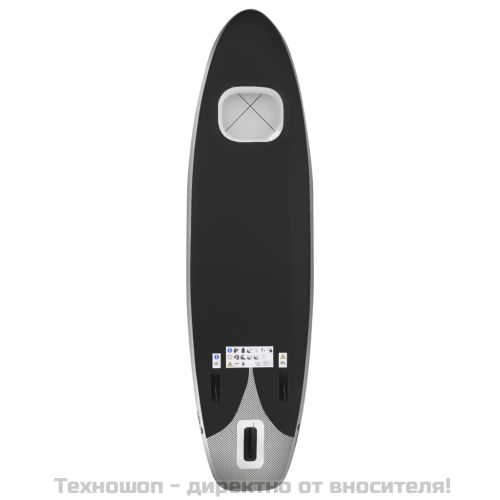 Комплект надуваем стендъп падълборд, черен, 300x76x10 см