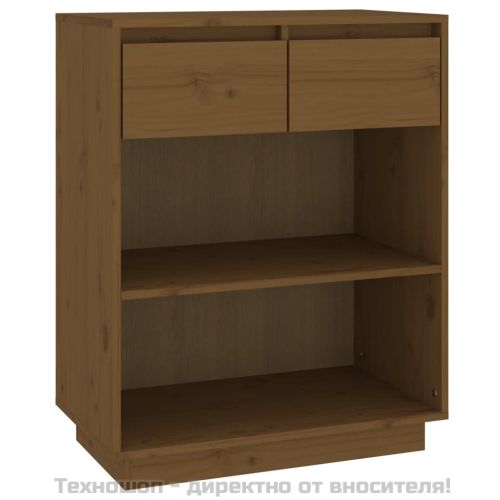 Конзолен шкаф, меденокафяв, 60x34x75 см, бор масив