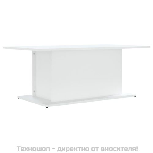 Кафе маса, бяла, 102x55,5x40 см, инженерно дърво