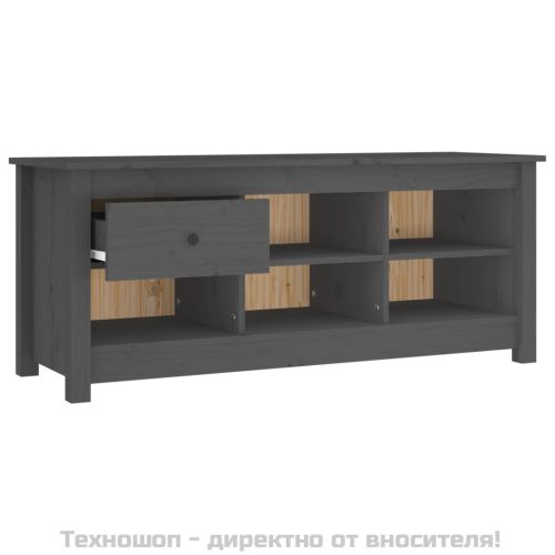 Шкаф за обувки, сив, 110x38x45,5 см, бор масив