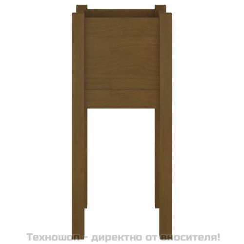 Градински сандъци, 2 бр, меденокафяви, 31x31x70 см, бор масив