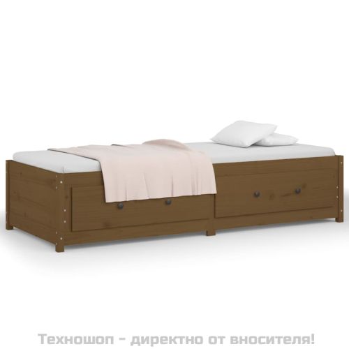 Дневно легло, меденокафяво, 80x200 см, борово дърво масив