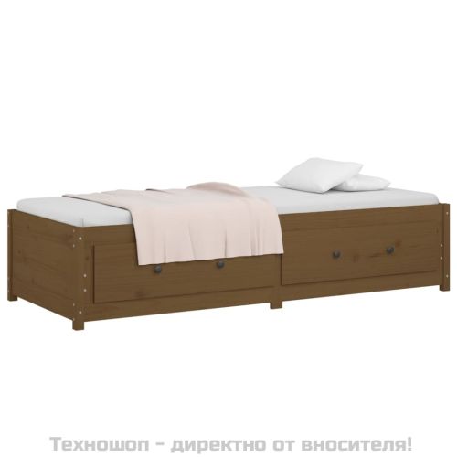 Дневно легло, меденокафяво, 80x200 см, борово дърво масив