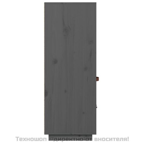Висок шкаф, сив, 67x40x108,5 см, борово дърво масив
