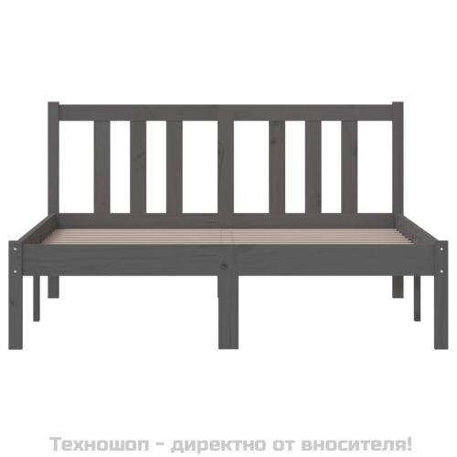 Рамка за легло, сива, масивно дърво, 120х200 см