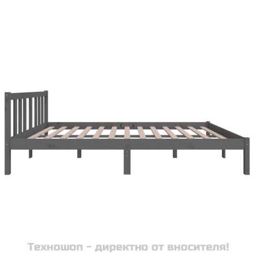 Рамка за легло, сива, масивно дърво, 120х200 см
