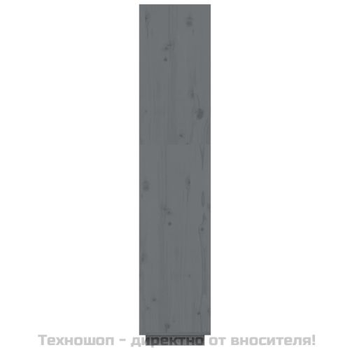 Библиотека/разделител за стая, сива, 40x35x167 см, бор масив