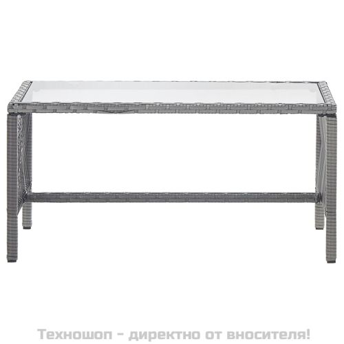 Градински комплект с възглавници, 4 части, полиратан, антрацит