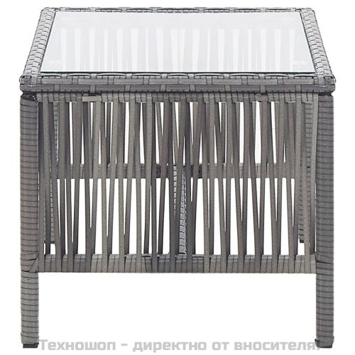 Градински комплект с възглавници, 4 части, полиратан, антрацит