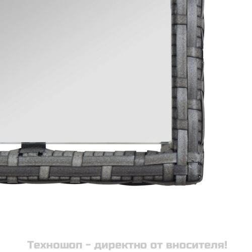 Градински комплект с възглавници, 4 части, полиратан, антрацит