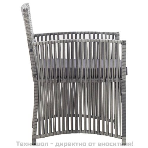 Градински комплект с възглавници, 4 части, полиратан, антрацит