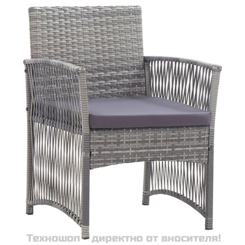 Градински комплект с възглавници, 4 части, полиратан, антрацит