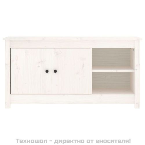 ТВ шкаф, бял, 103x36,5x52 см, бор масив