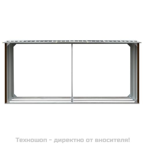 Навес за дърва, поцинкована стомана, 330x92x153 см, кафяв