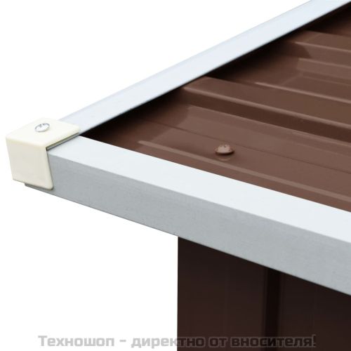 Навес за дърва, поцинкована стомана, 330x92x153 см, кафяв