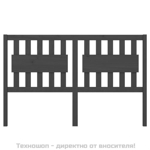 Горна табла за легло, сива, 155,5x4x100 см, бор масив