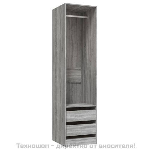 Гардероб с чекмеджета сив сонома 50x50x200 см инженерно дърво