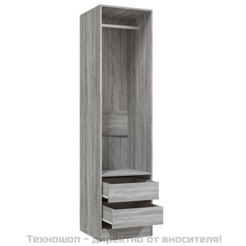 Гардероб с чекмеджета сив сонома 50x50x200 см инженерно дърво