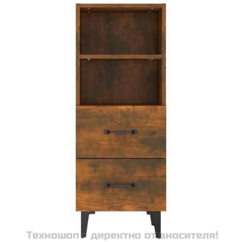 Сайдборд, опушен дъб, 34,5x34x90 см, инженерно дърво