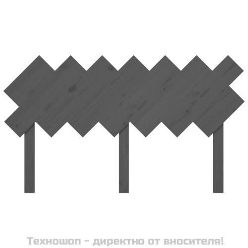 Горна табла за легло, сива, 151,5x3x81 см, бор масив
