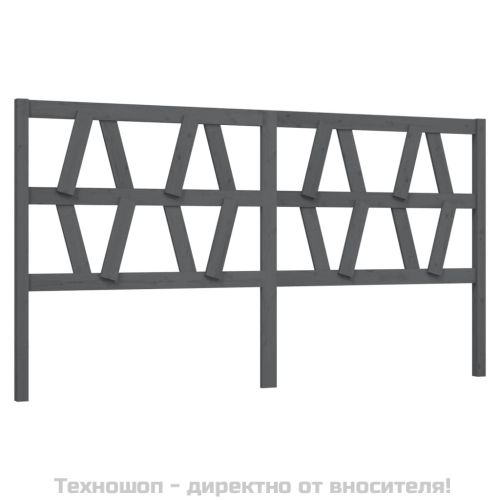 Горна табла за легло, сива, 206x4x100 см, бор масив