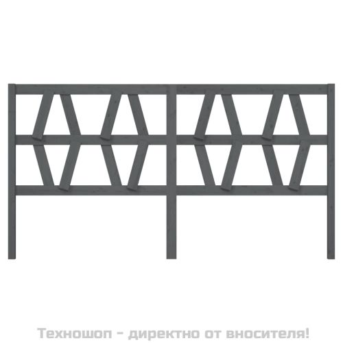 Горна табла за легло, сива, 206x4x100 см, бор масив