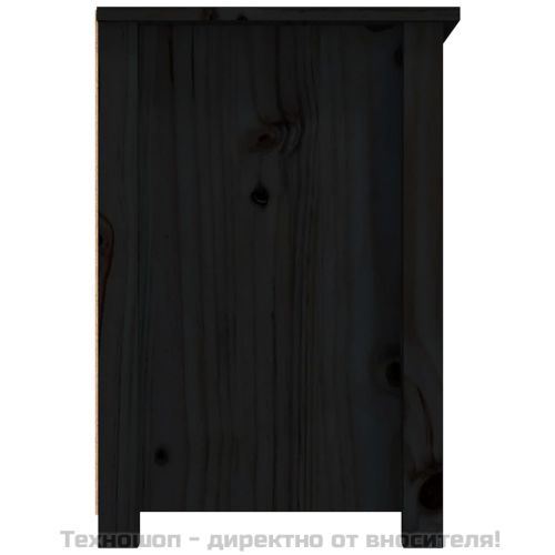 ТВ шкаф, черен, 79x35x52 см, бор масив
