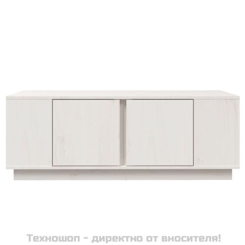 Кафе маса, бяла, 110x50x40 см, борово дърво масив