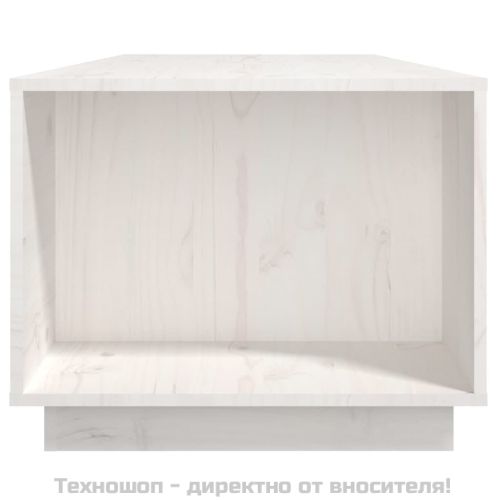 Кафе маса, бяла, 110x50x40 см, борово дърво масив