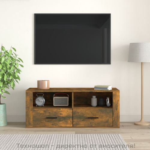 ТB шкаф, опушен дъб, 100x35x40 см, инженерно дърво