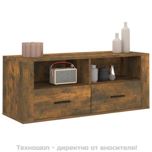 ТB шкаф, опушен дъб, 100x35x40 см, инженерно дърво