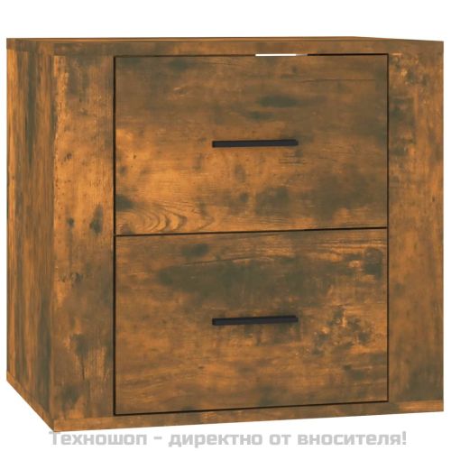 Нощно шкафче за стенен монтаж, опушен дъб, 50x36x47 см