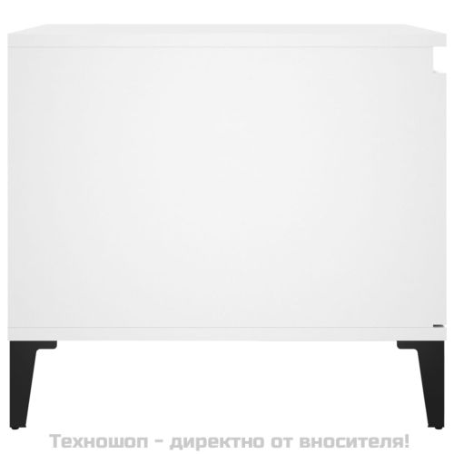 Кафе маса, бяла, 100x50x45 см, инженерно дърво