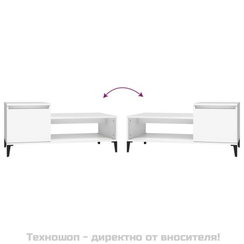 Кафе маса, бяла, 100x50x45 см, инженерно дърво