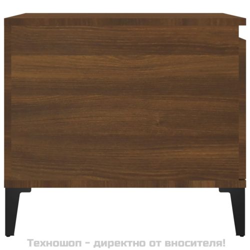 Кафе маса, кафяв дъб, 100x50x45 см, инженерно дърво