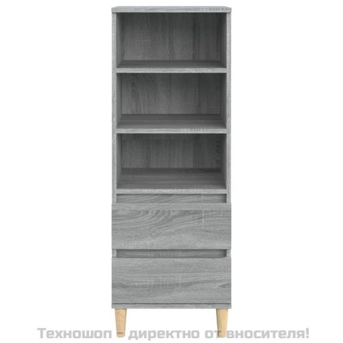 Висок шкаф, Сив сонома, 40x36x110 см, инженерно дърво