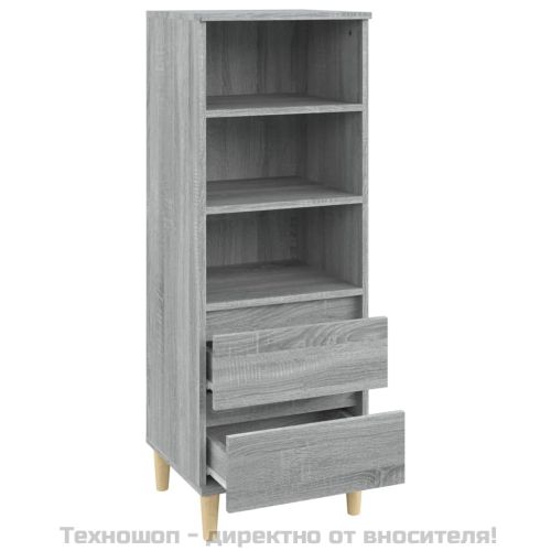 Висок шкаф, Сив сонома, 40x36x110 см, инженерно дърво