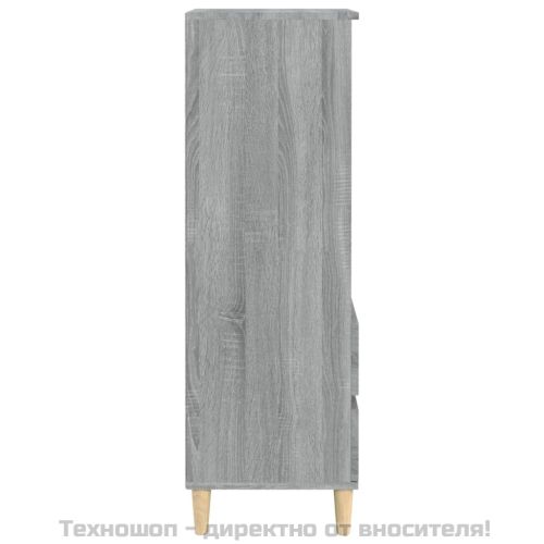 Висок шкаф, Сив сонома, 40x36x110 см, инженерно дърво