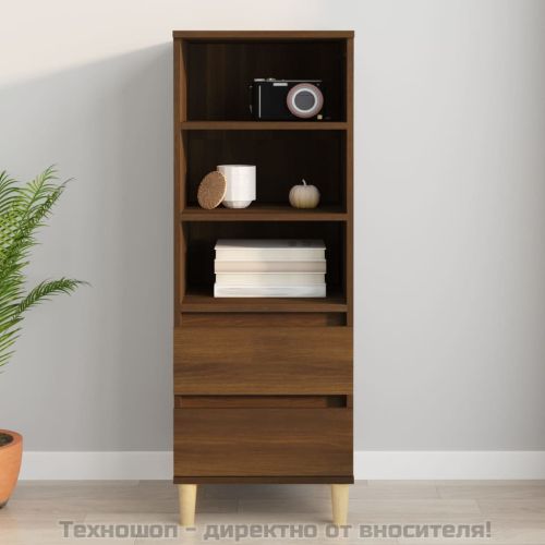 Висок шкаф, Кафяв дъб, 40x36x110 см, инженерно дърво
