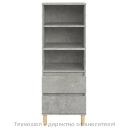 Висок шкаф, Бетонно сиво, 40x36x110 см, инженерно дърво