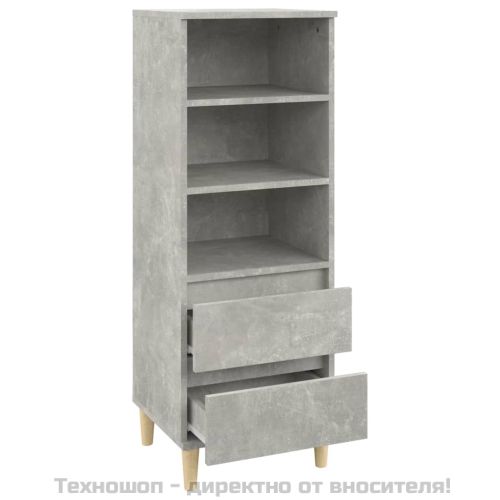 Висок шкаф, Бетонно сиво, 40x36x110 см, инженерно дърво