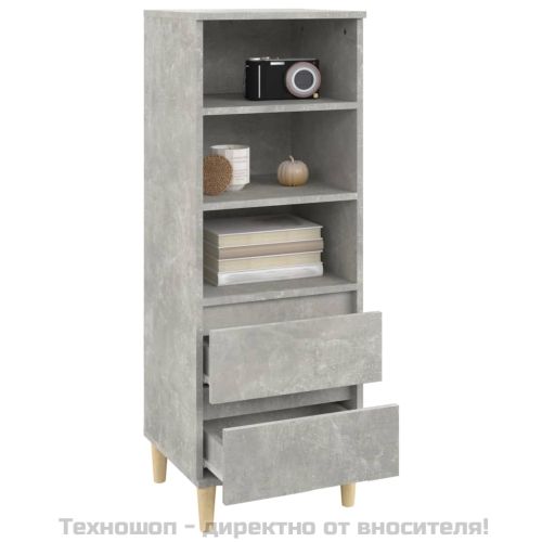 Висок шкаф, Бетонно сиво, 40x36x110 см, инженерно дърво