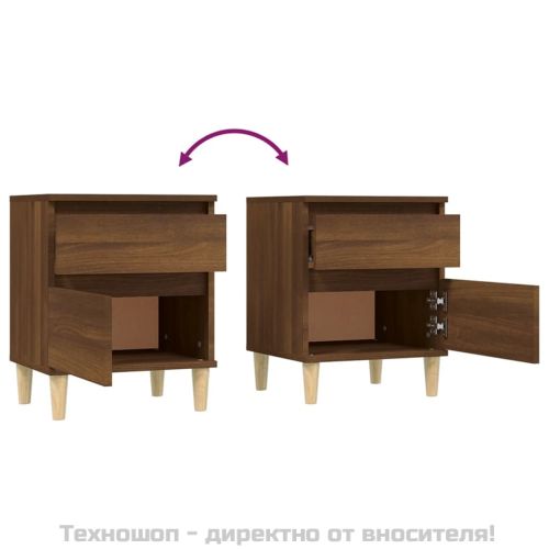 Нощно шкафче, кафяв дъб, 40x35x50 см