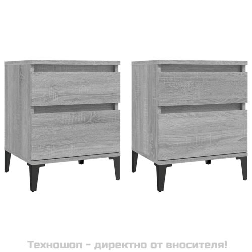 Нощни шкафчета, 2 бр, сив сонома, 40x35x50 см