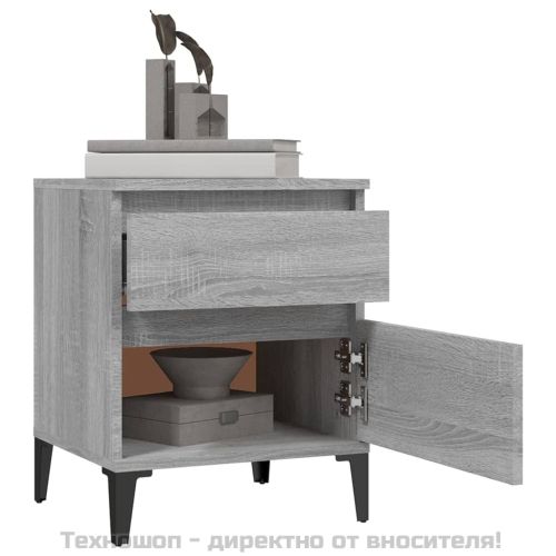 Нощни шкафчета, 2 бр, сив сонома, 40x35x50 см