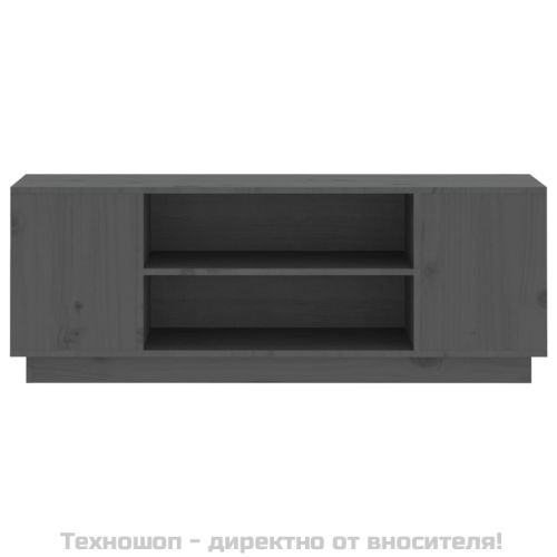 ТВ шкаф, сив, 110x35x40,5 см, бор масив