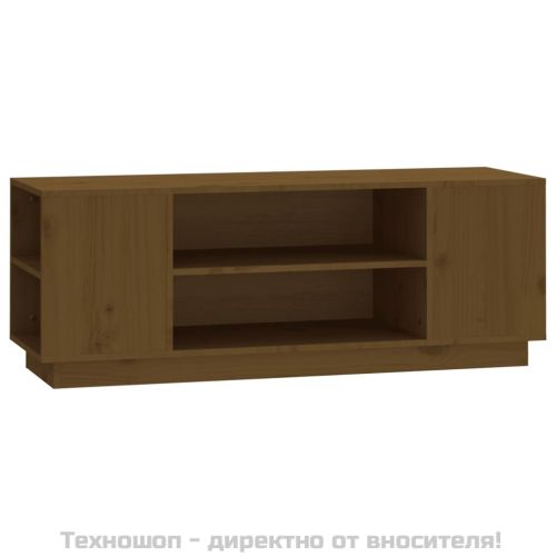 ТВ шкаф, меденокафяв, 110x35x40,5 см, бор масив
