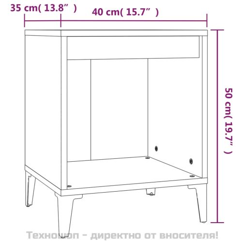 Нощно шкафче, опушен дъб, 40x35x50 см